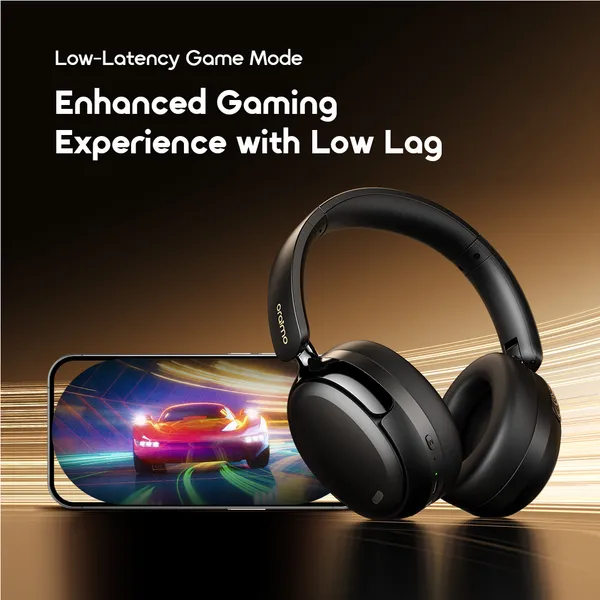 oraimo BoomPop N Wireless Hybrid Noise Cancelling Over-Ear Headphones,65-hr Long Playtime,Foldable Design,Dual Device Connection, Game Mode,Enhanced Bass Boost Wireless and Wired Connectivity.