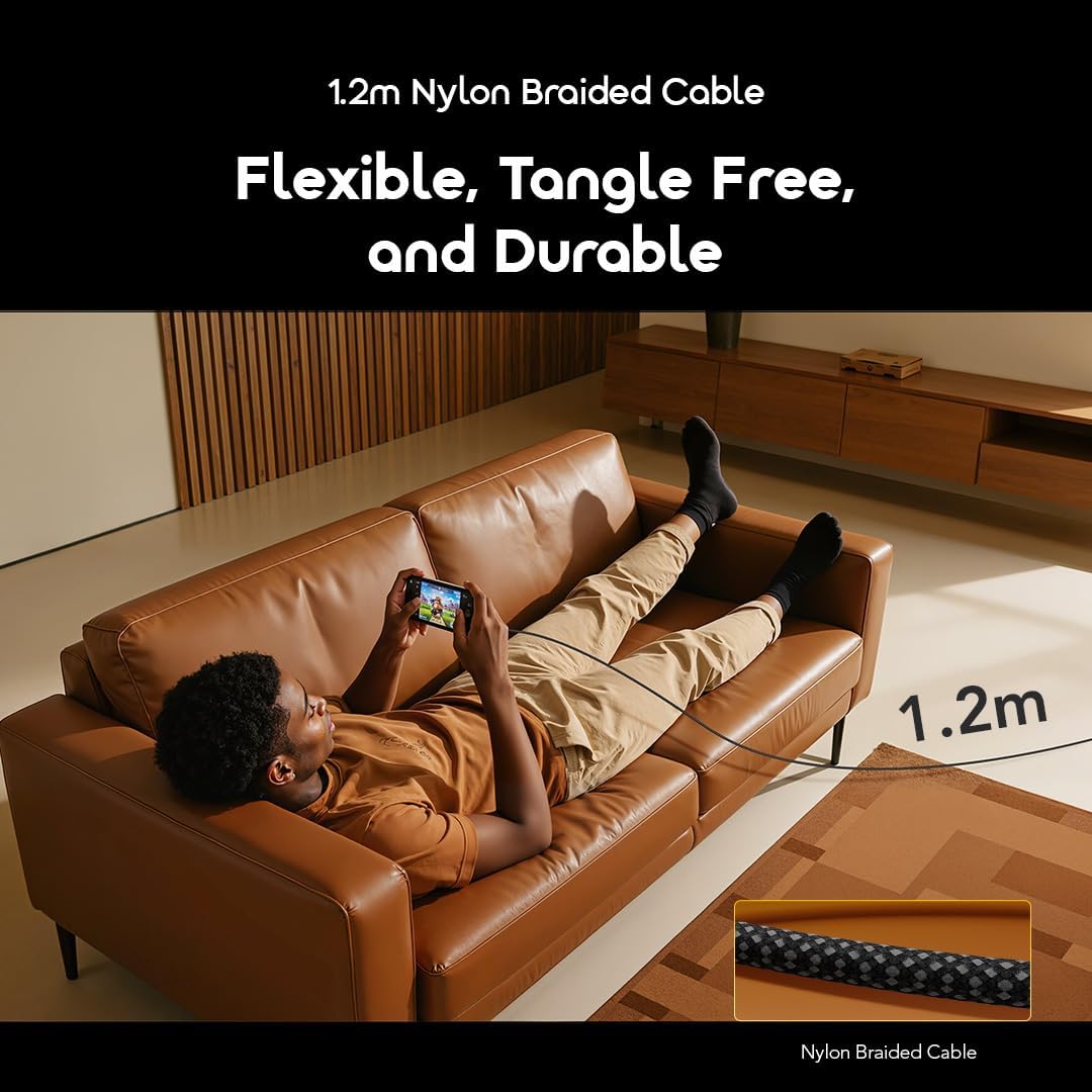 oraimo OCD-175CC USB-C to USB-C Fast Charging Cable 100W 5A Charging & High-Speed Data Sync For USB-C Devices, Length 1.2M,,Real-Time Digital Display,Type-C to Type-C