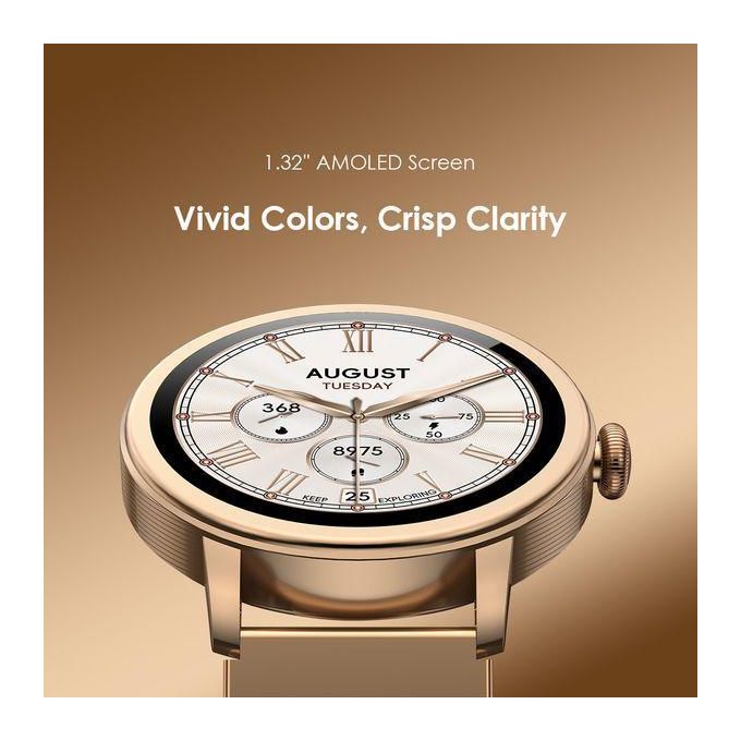 Oraimo Watch Muse 1.32” AMOLED,IP68 Waterproof Smart Watch,AI-Generated Watch Faces,Anti-scratch Panda Glass, Blood Oxygen & Heart Rate Monitor