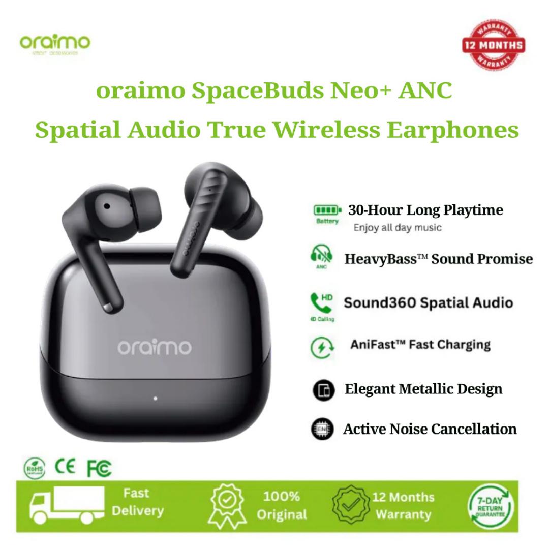 [NEW ARRIVAL] Space Buds Neo+ ANC Spatial Audio True Wireless Earphones, Immersive Music Pleasure,30-Hour Long Playtime,2-Mic Call Noise Cancellation Clear Call, Everywhere,IPX4 Water Resistance