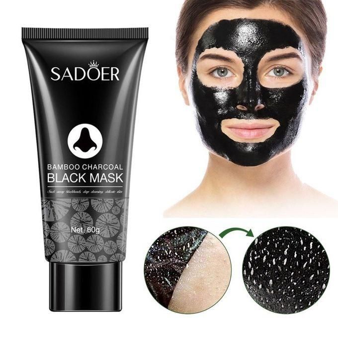 SADOER Peel Off Mask Black Mask Deep Cleansing Bamboo Charcoal Blackhead Remover Shrink Pores Mask, Blackhead removing, pore shrinking, Vitamin C , nasal mask for deep cleaning, tear off, facial ma