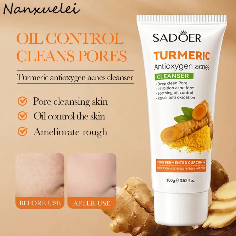 Sadoer  5 in 1 Turmeric Set, Tumeric Toner + Face Serum +Face Cleanser + Face Cream + Tumeric Soap, with unparelled Vitamin C capabilities, Helps in Preven Acne, Sooth, Hydrate, Lighjten Acne Marks