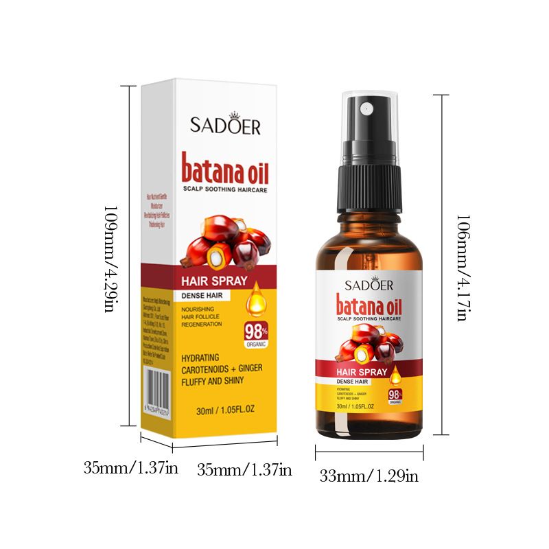 SADOER Batana Oil  Hair Spray for  Hair Care, Scalp Care, Hair Growth, Voluminous Dense Hair Growth, Activates Hair Follicles, with Ginger and Hydrating Carotenoids For Fluffy Shiny Hair