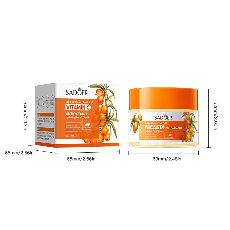 SADOER 3 in 1 Set, Acne Repair Serum + Sea Buckthorn Vitamin C Cream +  Cleanser with 3% Salicylic Acid Collagen Peptide and Niacinamide, Centella Asiatica and Niacinamide, ,Remove Acne, Moisturize,