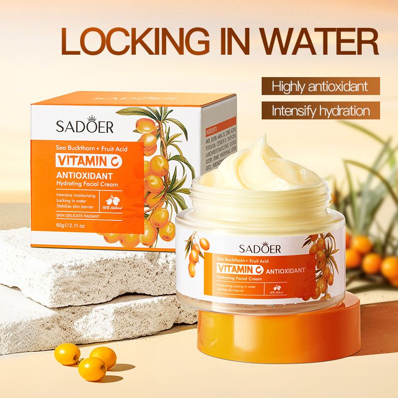 SADOER 3 in 1 Set, Acne Repair Serum + Sea Buckthorn Vitamin C Cream +  Cleanser with 3% Salicylic Acid Collagen Peptide and Niacinamide, Centella Asiatica and Niacinamide, ,Remove Acne, Moisturize,