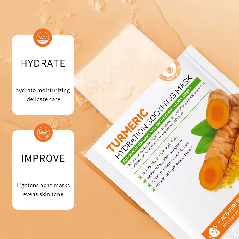 SADOER 8 Pieces Tumeric Skin Care Set: Turmeric Face Cream + Soap + Serum+ Toner + 3 Face Mask + Face Cleanser like Vitamin C For Treating Dark Spots, Anti-wrinkles & Improving Skin Texture, Smoothing