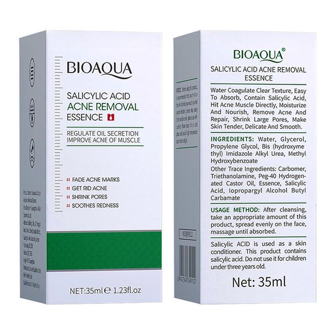 BIOAQUA 3 in 1, Salicylic Acid Acne Treatment and Oil Control Combo, Salicylic Cleanser + Salyclic Essence + Cream (20g), Can Add Vitamin C, Oil Control, Acne Relief, Shrink Pores, Eliminate Acne,