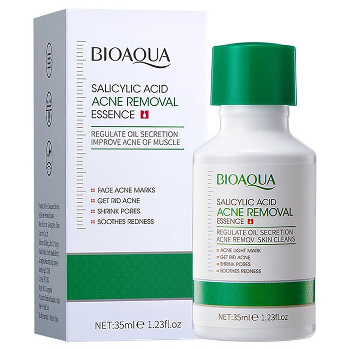 BIOAQUA 3 in 1, Salicylic Acid Acne Treatment and Oil Control Combo, Salicylic Cleanser + Salyclic Essence + Cream (20g), Can Add Vitamin C, Oil Control, Acne Relief, Shrink Pores, Eliminate Acne,