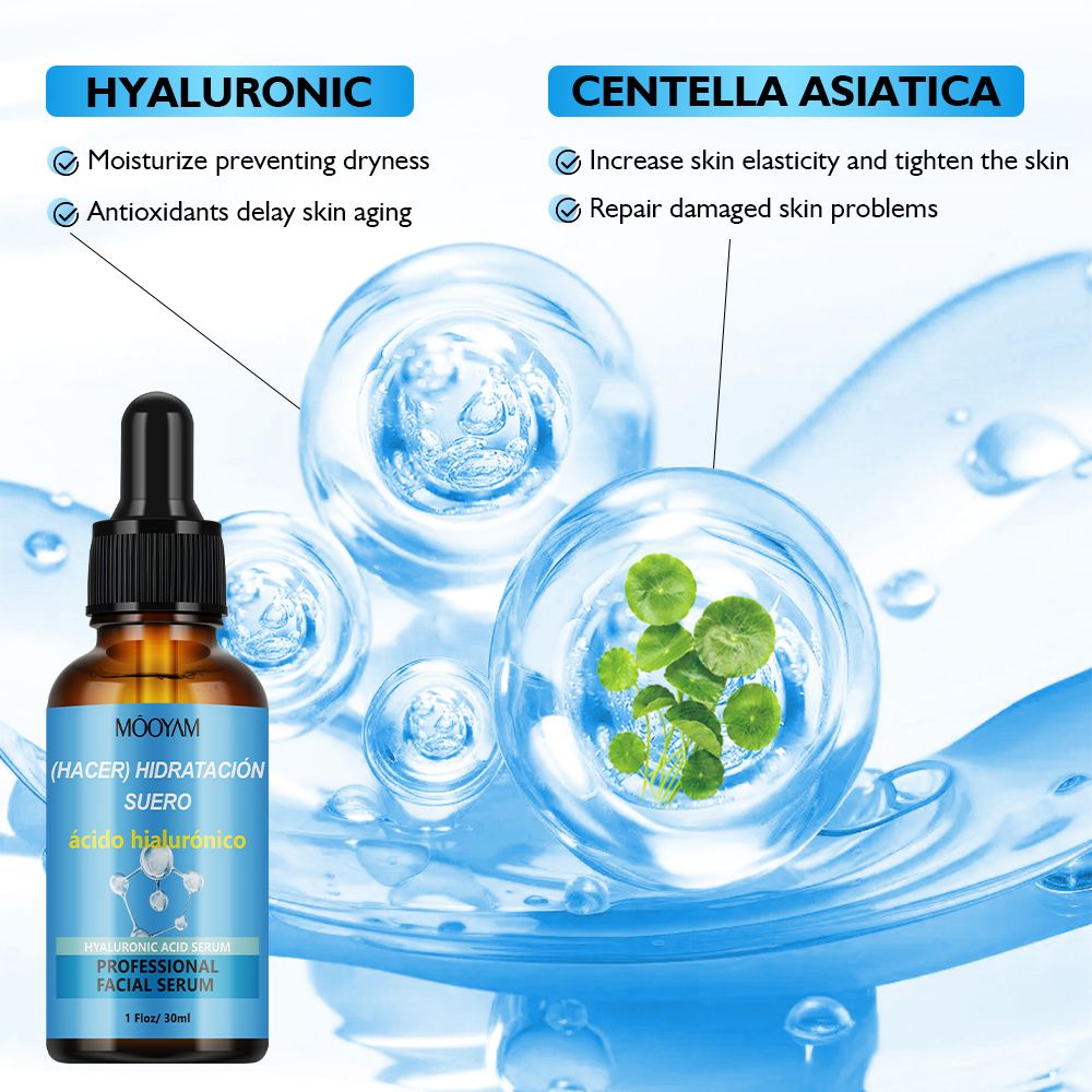 MOOYAM Hyaluronic Acid Serum, Super Antioxidant , can Add Vitamin C Moisturising, with Vitamin C and E, Improve Skin Desity