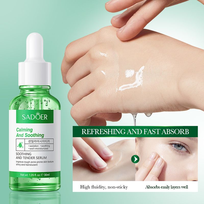 SADOER Centella Asiatica Soothing and Tender Serum, Anti Acne Calming and Moisturising Serum can Add Vitamin C, Oil Control, Hydrating, moisturising