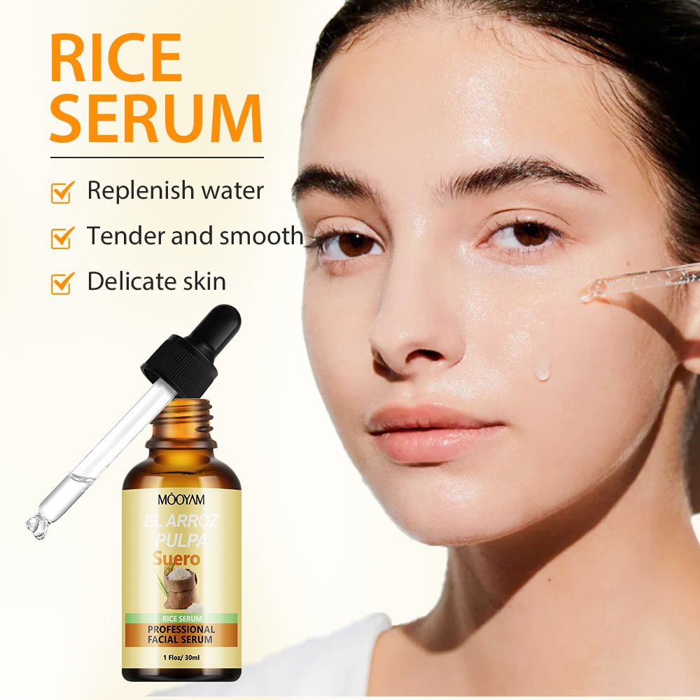 MOOYAM Rice Serum, Moisturising, Shrink Pores, Nourish The Skin, can Add Vitamin C , Improving Fragile Skin Rice Raw Pulp Essence