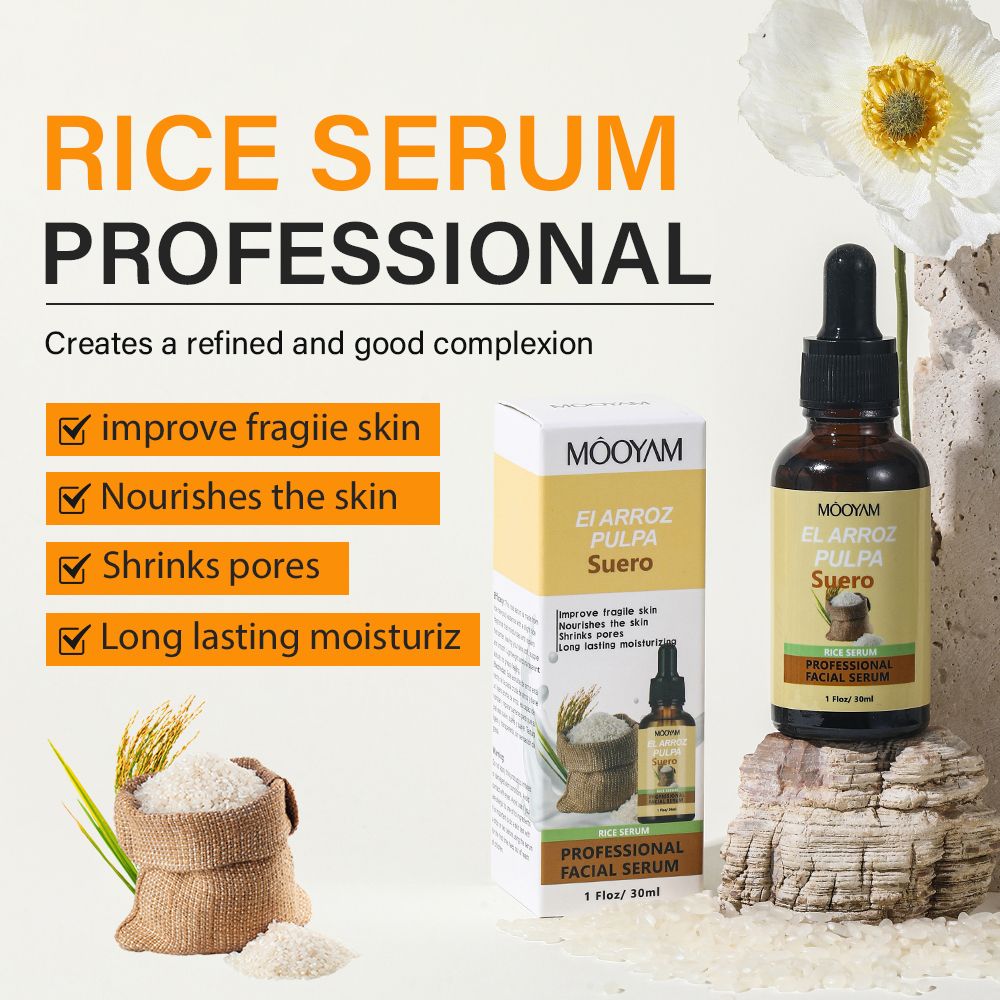 MOOYAM Rice Serum, Moisturising, Shrink Pores, Nourish The Skin, can Add Vitamin C , Improving Fragile Skin Rice Raw Pulp Essence