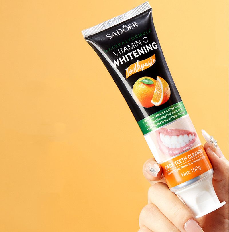 SADOER Vitamin C Teeth Whitening Toothpaste, Teeth Whiteninng, Restore Natural Teeth Color, Remove Coffee Stains, Tobacco Stains, For Bright White Smile