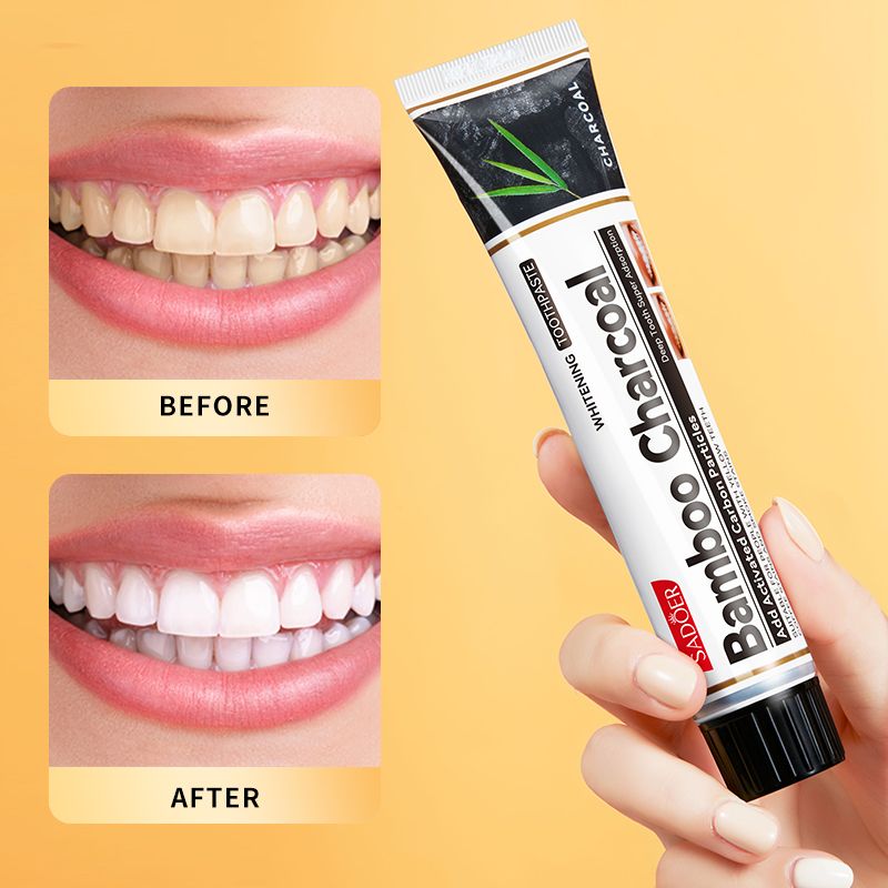 SADOER Bamboo Charcoal Teeth Whitening Toothpaste, Teeth Whitener, Whiten Yellow Teeth, Whiten Coffee Stains, Remove Smoke Stains, Whiten Teeth Stains