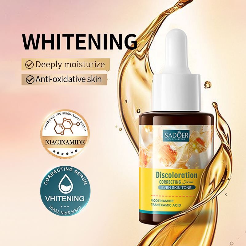 SADOER Even Skin Tone Face Serum with Niacinamide and Tranexamic Acid, Discoloration Correcting Serum, Like Vitamin C, Whitens Skin, Reduce Pigmentation, Reduce Skin Dullness, Rejuvenate Skin, Moistur