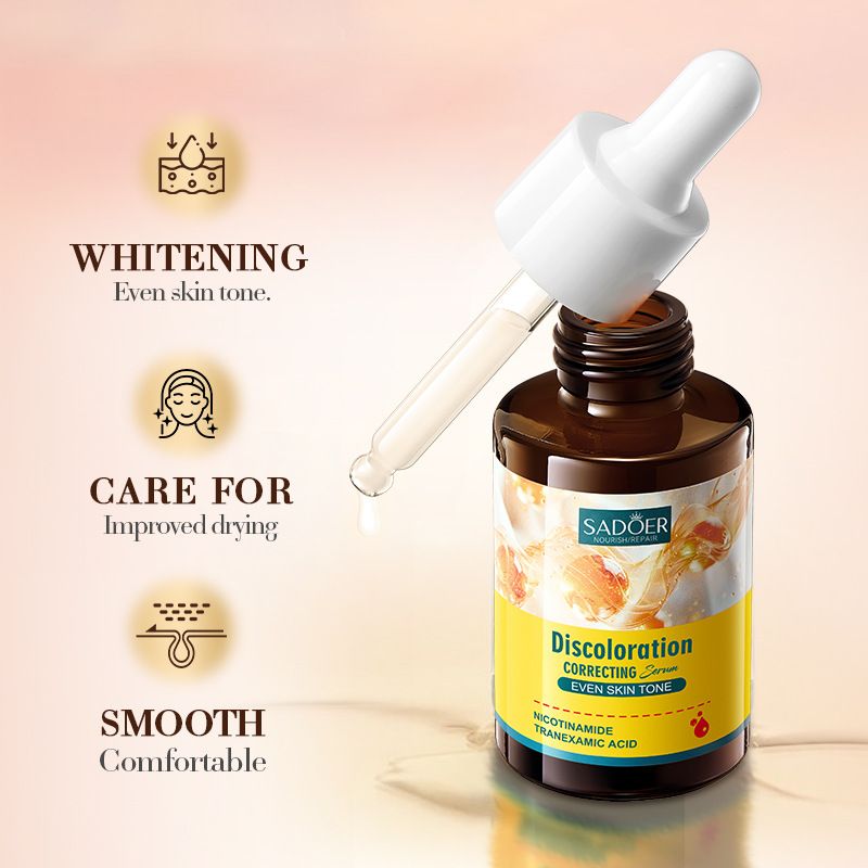 SADOER Even Skin Tone Face Serum with Niacinamide and Tranexamic Acid, Discoloration Correcting Serum, Like Vitamin C, Whitens Skin, Reduce Pigmentation, Reduce Skin Dullness, Rejuvenate Skin, Moistur