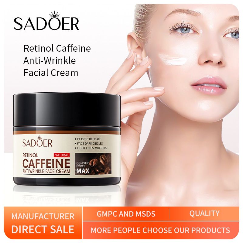 Sadoer 3 in 1, Retinol Caffeine Face Serum + Cleanser + Face Cream  Like Vitamin C, Offers Anti Wrinkles, Skin Rejuvenation, Moisturizing, Firming, Increase Skin Elasticity