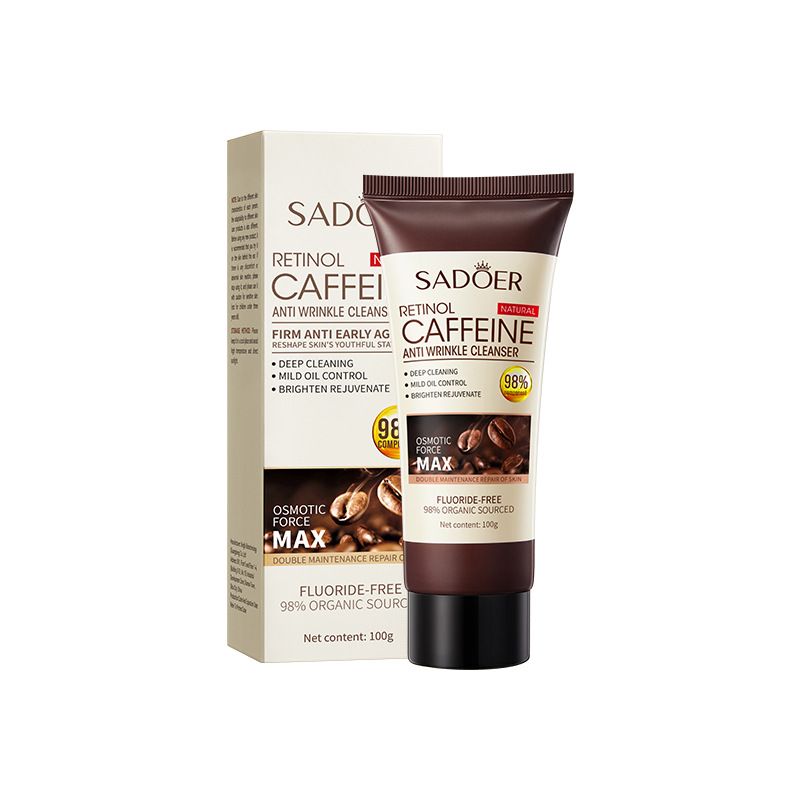 Sadoer 3 in 1, Retinol Caffeine Face Serum + Cleanser + Face Cream  Like Vitamin C, Offers Anti Wrinkles, Skin Rejuvenation, Moisturizing, Firming, Increase Skin Elasticity