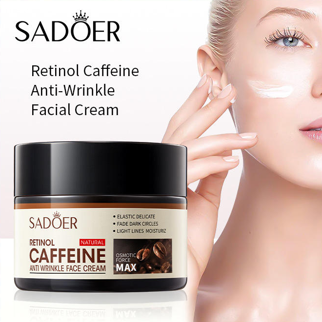 Sadoer 3 in 1, Retinol Caffeine Face Serum + Cleanser + Face Cream  Like Vitamin C, Offers Anti Wrinkles, Skin Rejuvenation, Moisturizing, Firming, Increase Skin Elasticity