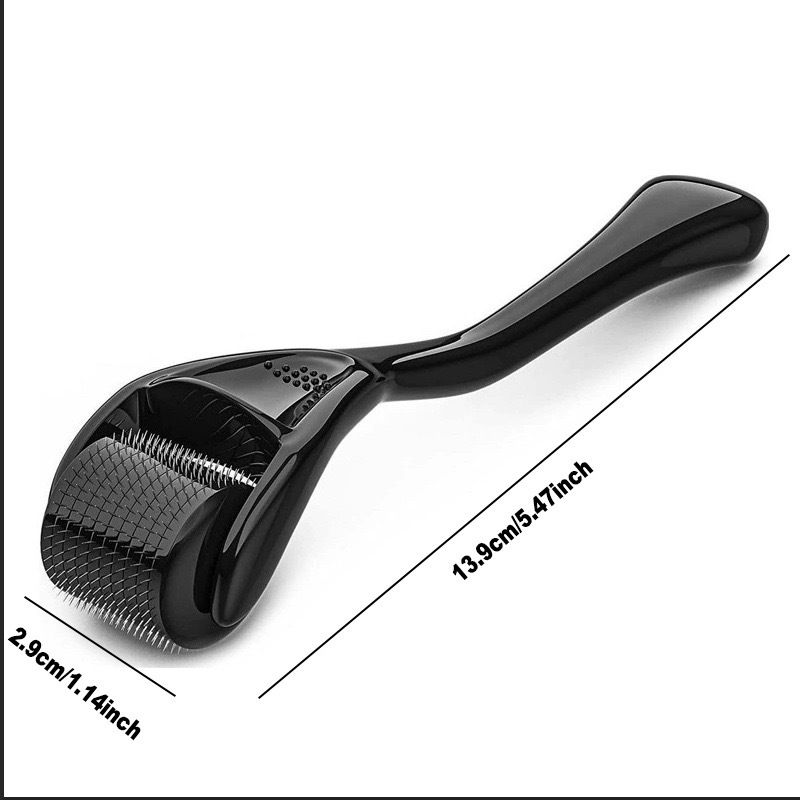 Black Derma Roller, Micro Needles Therapy 0.5 mm Derma Roller Hair Growth Beard Growth Anti-Wrinkle Derma Roller, Anti Stretchmarks, Anti Black Heads