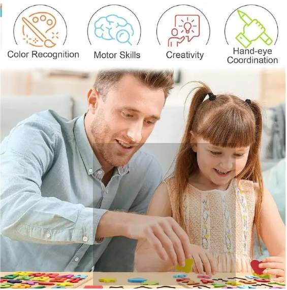 Wooden Puzzles Toys for Kids 3 Year Alphabet Numbers Children Montessori Educational Learning Toys abc Letters Preschool Gift AS PICTURE