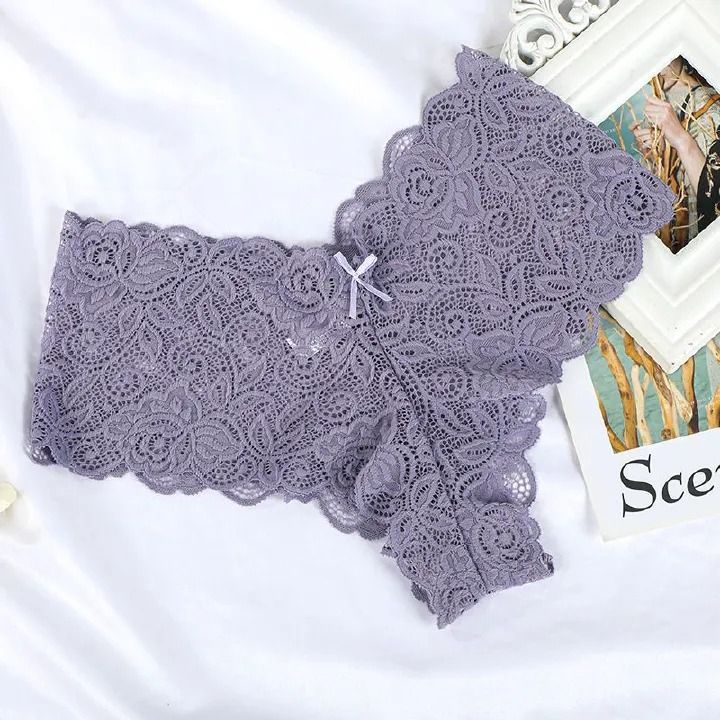 3 pack Plus Size Seductive Lace Boyshorts Panties Women Clothes- Low Waist Comfortable Plus Size Underwear for Women