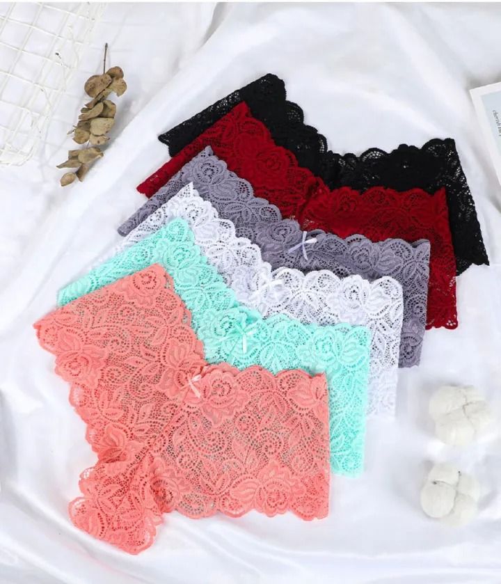3 pack Plus Size Seductive Lace Boyshorts Panties Women Clothes- Low Waist Comfortable Plus Size Underwear for Women