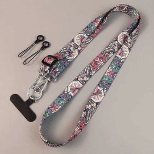 Adjustable Crossbody Phone Lanyard Strap – Vintage Tribal Pattern, Hands-Free Universal Neck & Shoulder Strap with Keychain Holder