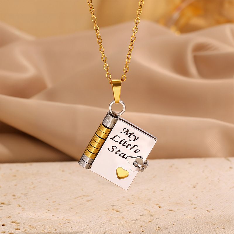 Limited Time Deal My Little Star” Book Locket Necklace–Stainless Steel Gold/Silver Plated Pendant with Heart Detail, Zawadi ya Mapenzi (Gift of Love) for Her, Perfect Romantic Gift for Valentine's Day