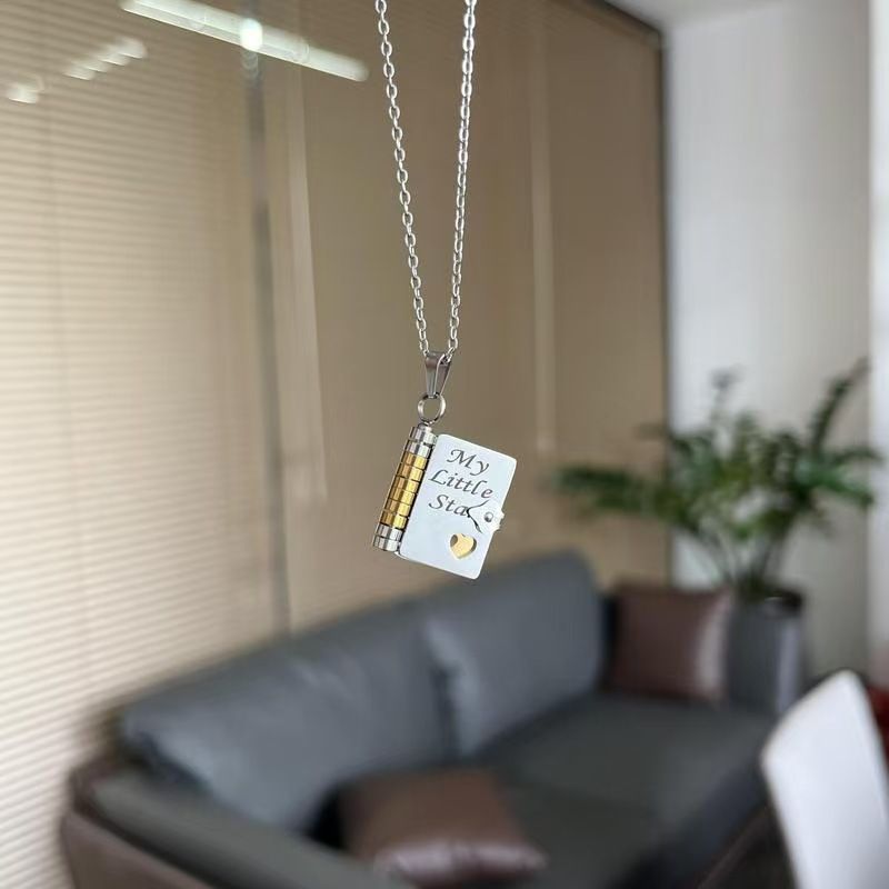 Limited Time Deal My Little Star” Book Locket Necklace–Stainless Steel Gold/Silver Plated Pendant with Heart Detail, Zawadi ya Mapenzi (Gift of Love) for Her, Perfect Romantic Gift for Valentine's Day