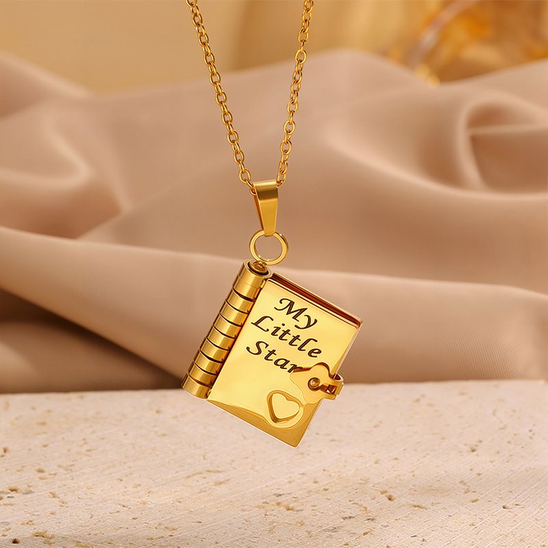 Limited Time Deal My Little Star” Book Locket Necklace–Stainless Steel Gold/Silver Plated Pendant with Heart Detail, Zawadi ya Mapenzi (Gift of Love) for Her, Perfect Romantic Gift for Valentine's Day