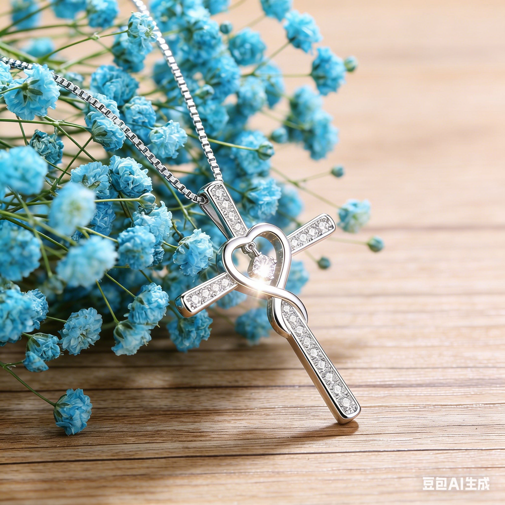 Limited Time Deal Sparkling Infinity Cross & Heart Pendant Necklace – Silver Tone Diamond Accent Religious Jewelry | Romantic Gift for Her | Shanga ya Msalaba na Moyo Elegant Cross Necklace with Heart