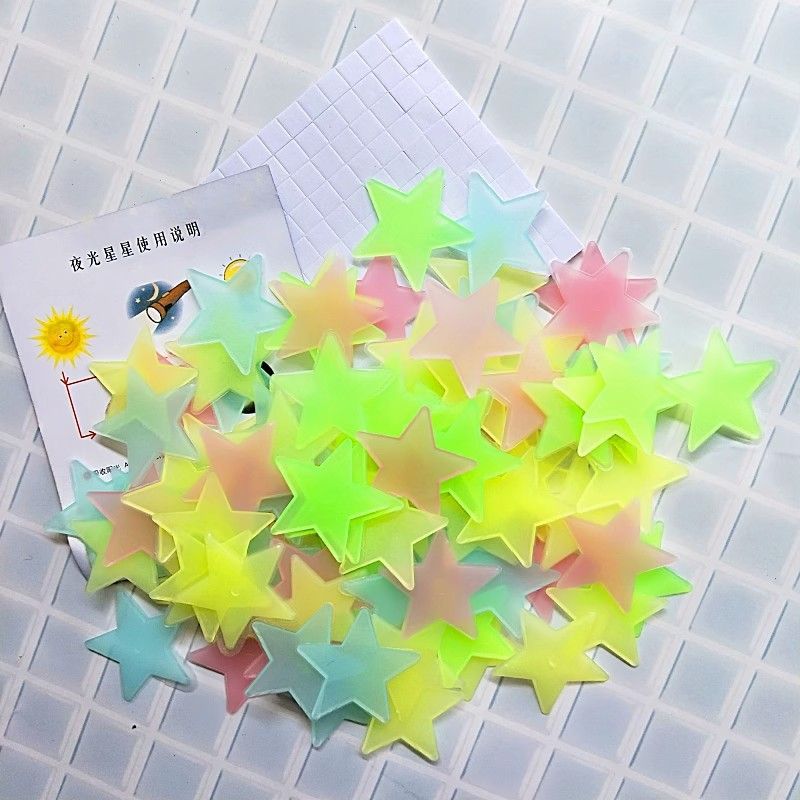Flash Fash 100-Piece 3D Glow-in-the-Dark Stars Set – Super Budget-Friendly, Ideal for Creating Home Starry Sky Ambiance  Favorites of Kids & Lovers  Zawadi ya Watoto na Wanandoa kwa Mazingira ya Nyota