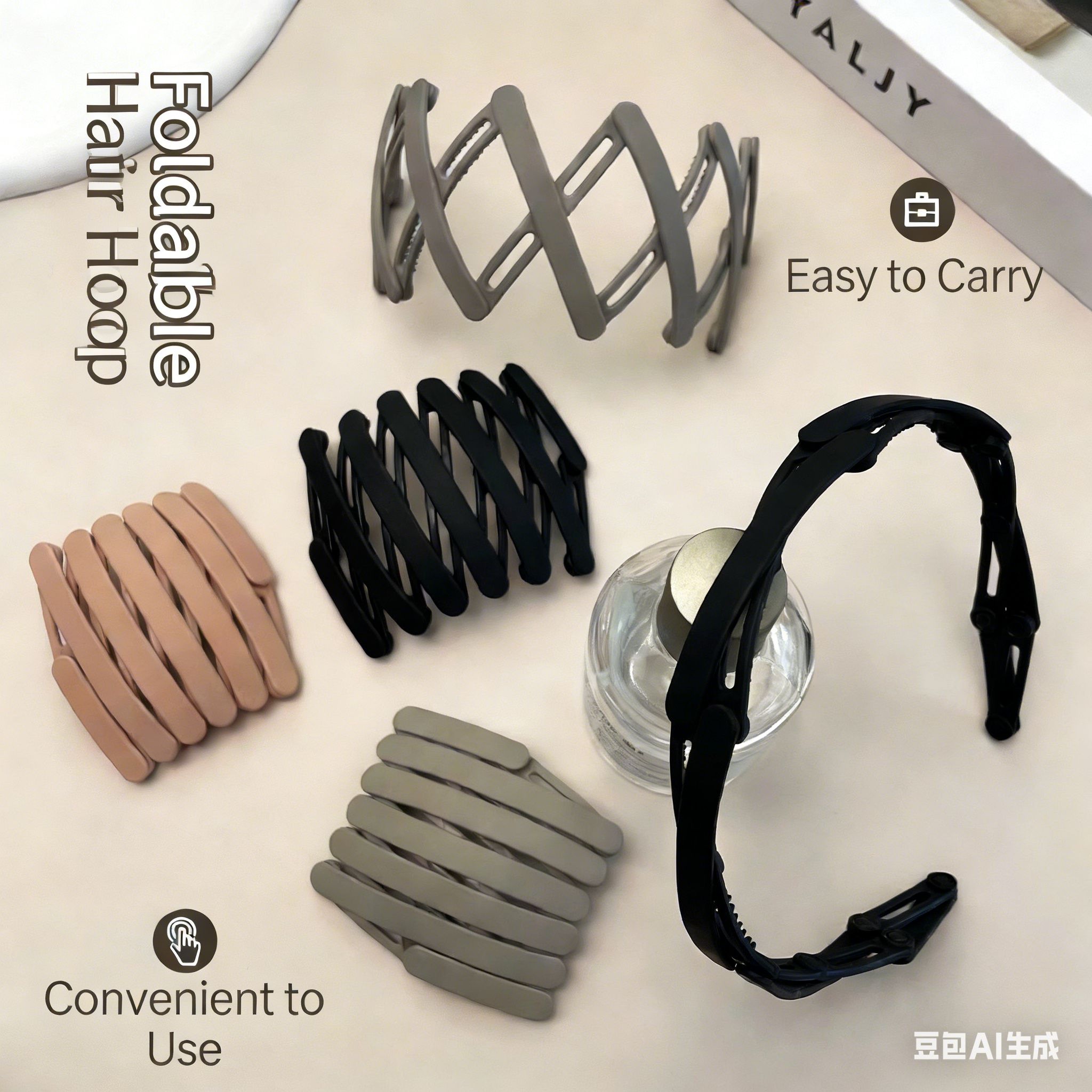 Retractable & Foldable Hair Hoop – Travel-Friendly, Easy to Carry & Non-Slip | Ideal for Daily & On-the-Go Use | Vifaa vya Nywele kwa Safari (Portable Hair Accessories) a must-have for home and travel