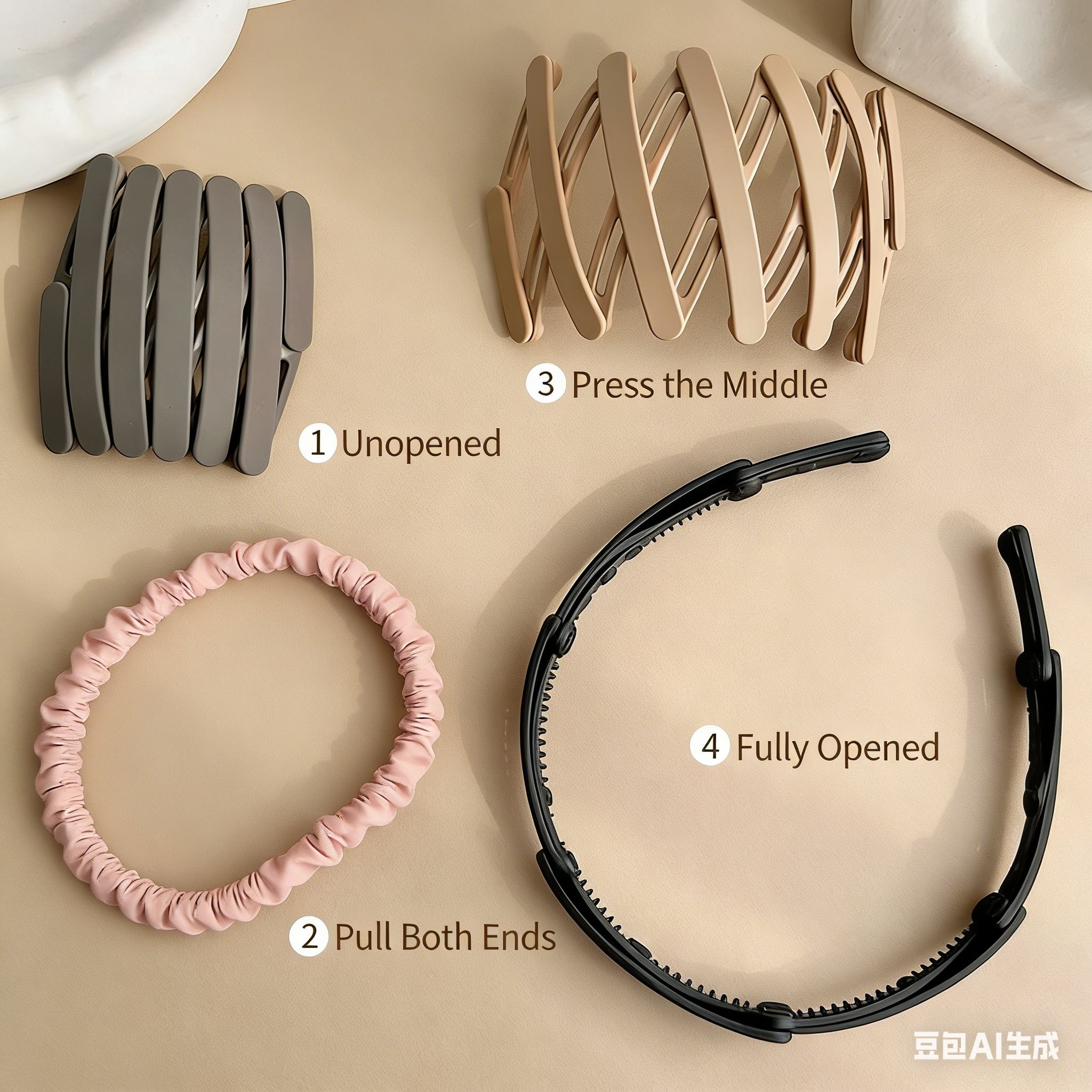 Retractable & Foldable Hair Hoop – Travel-Friendly, Easy to Carry & Non-Slip | Ideal for Daily & On-the-Go Use | Vifaa vya Nywele kwa Safari (Portable Hair Accessories) a must-have for home and travel