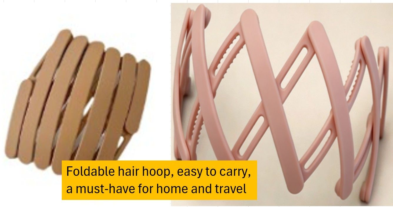 Retractable & Foldable Hair Hoop – Travel-Friendly, Easy to Carry & Non-Slip | Ideal for Daily & On-the-Go Use | Vifaa vya Nywele kwa Safari (Portable Hair Accessories) a must-have for home and travel
