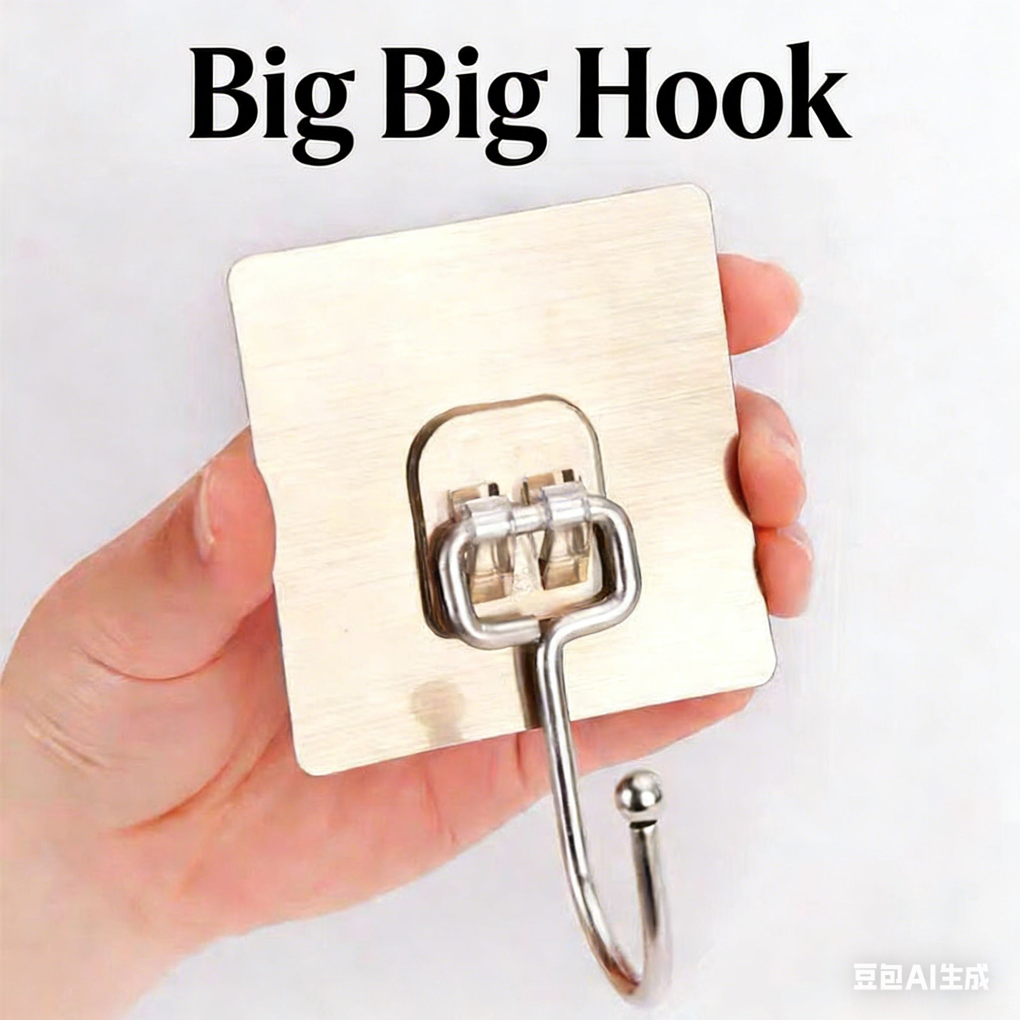 "5 Pcs / Large Hooks 
5 sets of stainless steel strong self-adhesive multi-functional large hooks: suitable for door lock storage, wall hanging, and kitchen and bathroom use"