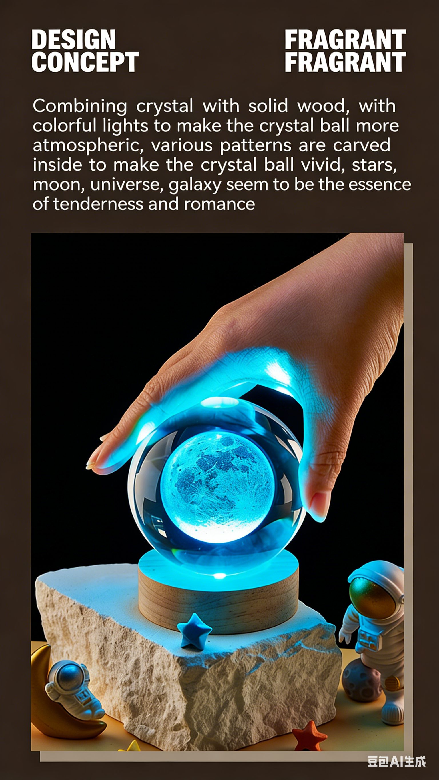 3D Engraved Crystal Ball Night Light – Galaxy, Angel & Deer Designs | Wooden Base, Warm Glow | Ideal Christmas Gift | Vifaa vya Kuzalisha Mwangaza kwa Nyumba (Home Decor & Gifts)