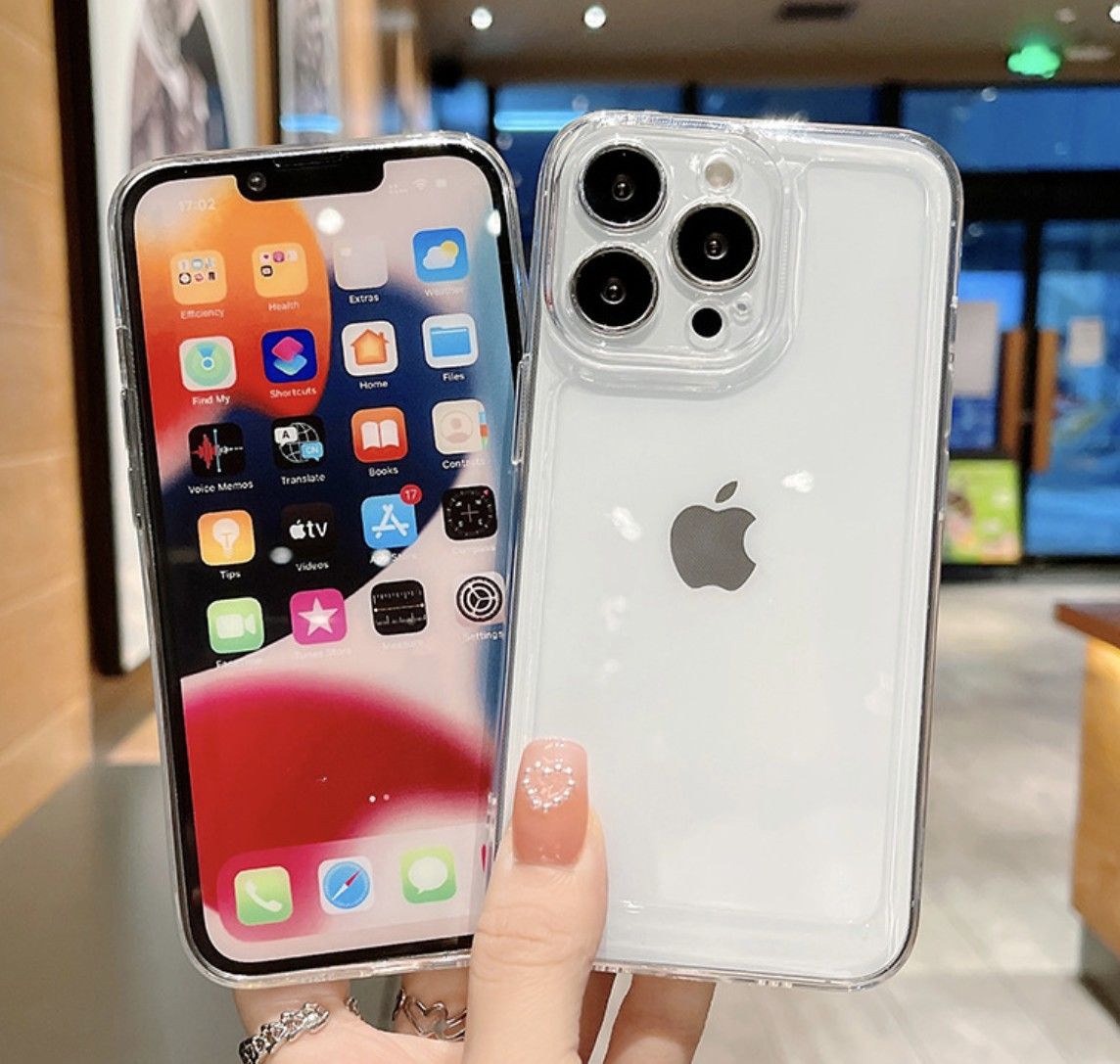 Clear TPU Case for iPhone  – Shockproof, Slim & Transparent | Anti-Yellowing Protective Cover | Vifaa vya Haki ya Simu ya iPhone (Phone Protection Accessories)