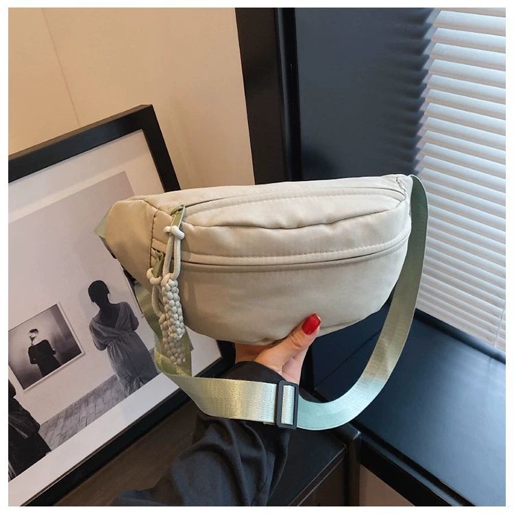 Canvas Chest Bag for Women Sling Crossbody Waist Pack Canvas Running Waist Casual Fanny Packs Sport Half Moon Belt Bag