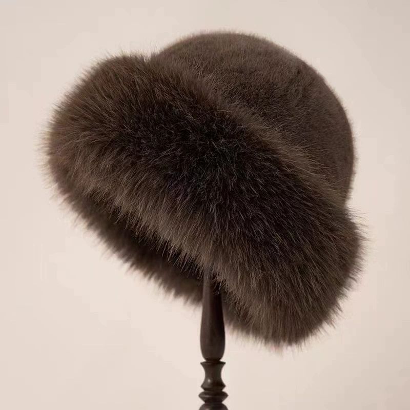 New Fluffy Fur Bucket Hat For Women Plush Fisherman Hat Warm Women's Winter Hat Thicken Cold Snowy Day Panama Cap Chrismas Gifts