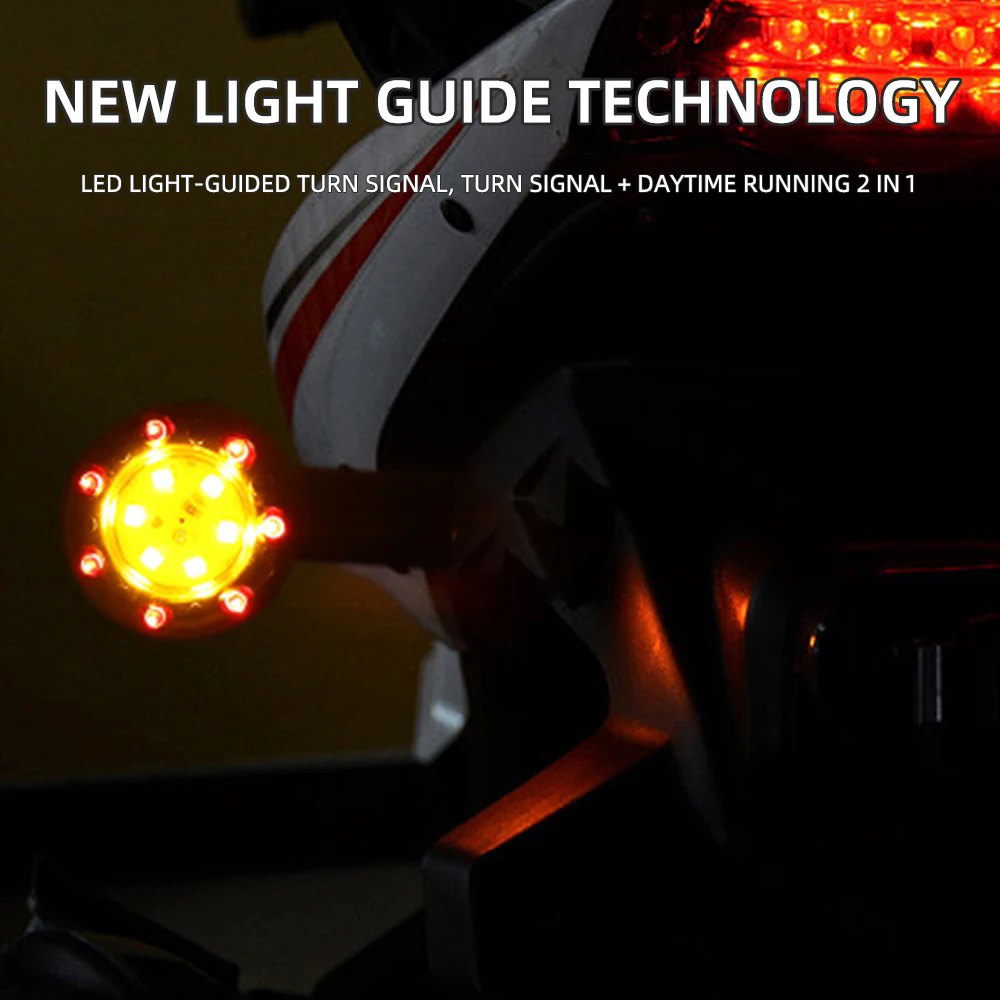 2pcs Motorcycle Universal Flash Lights 12v Red Yellow For Motorcycle Turn Signal Lights Rear Brake Lights Indicator Lights