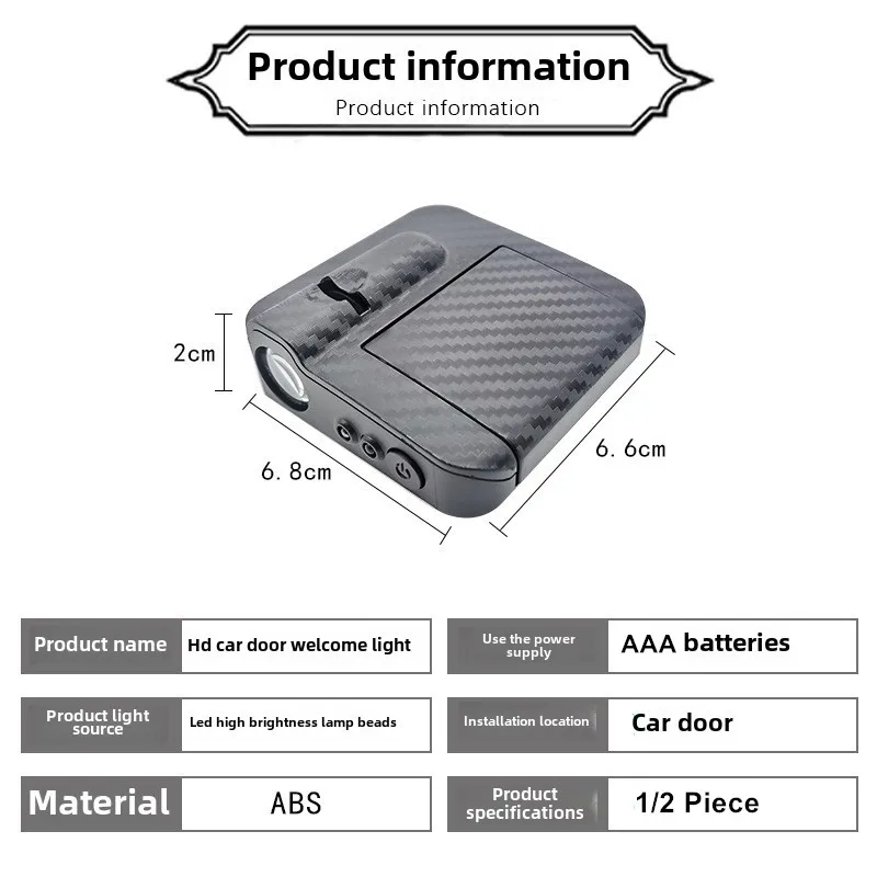 2pcLED door welcome light, car logo projector light, suitable for various car models（Attention: Please indicate the vehicle model when placing an order, otherwise it cannot be shipped）