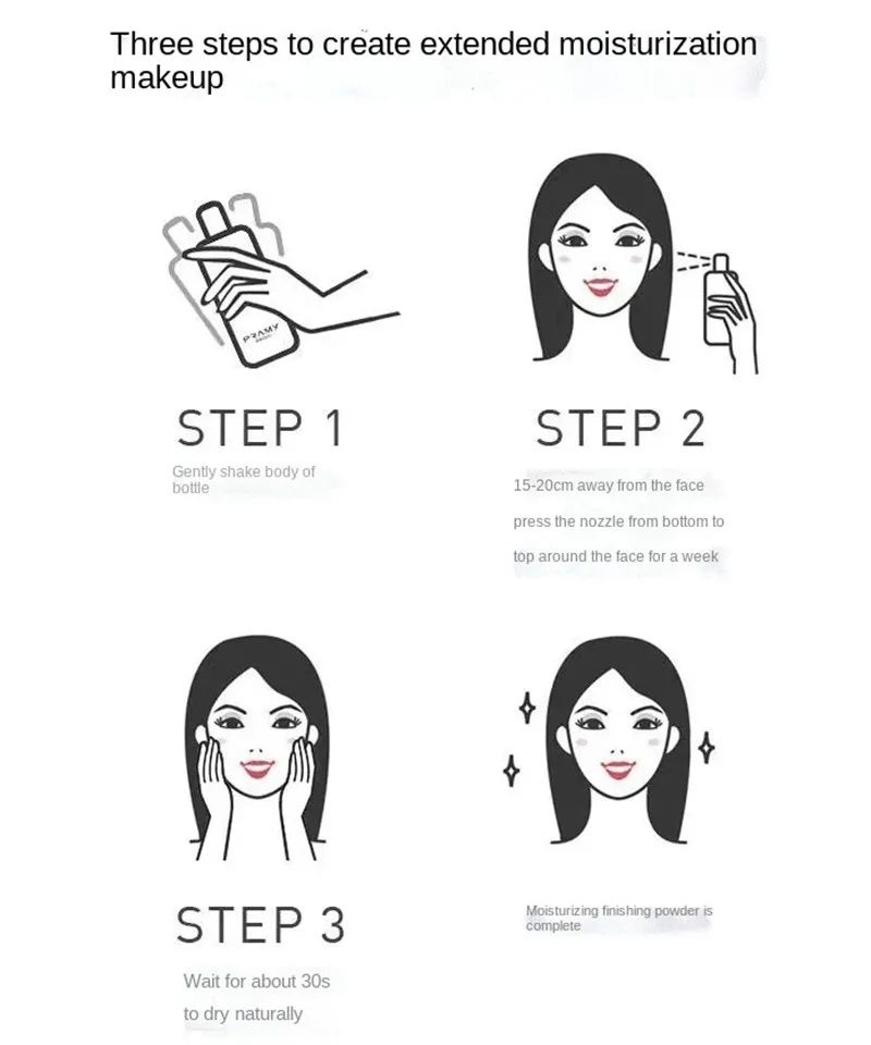 PRAM/Y 12 Hours Long-lasting Makeup Setting Spray Quick-drying Film Moisturizing Oil-controlling Micro-fine Mist 100ml Primer