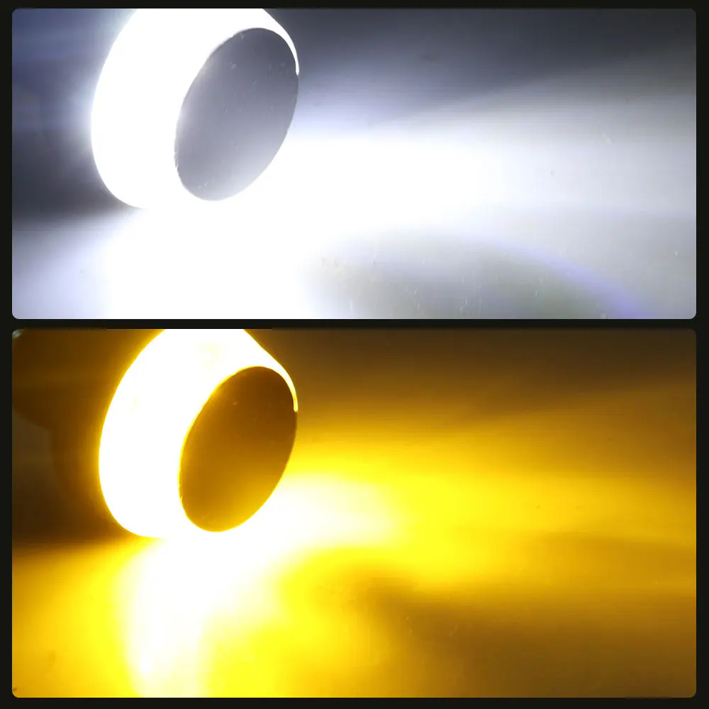 2Pcs 12V Motorcycle LED Handlebar End Turn Signal Light White Yellow Flasher Handle Grip Bar Blinker Side Marker Lamp Lighting