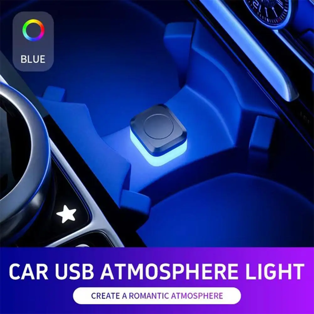 1pc Car USB Decorative Atmosphere Light LDE Colorful Night Light No Modification Car Atmosphere Light