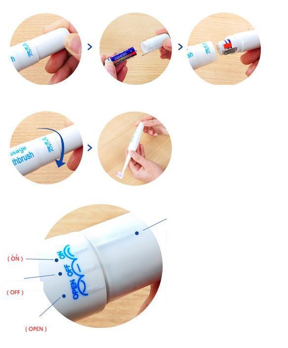 Operated Electric Toothbrush with 3 Brush Heads