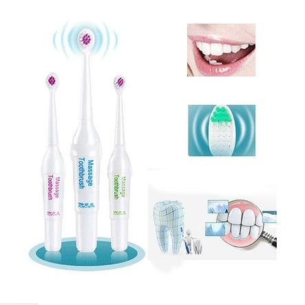 Operated Electric Toothbrush with 3 Brush Heads
