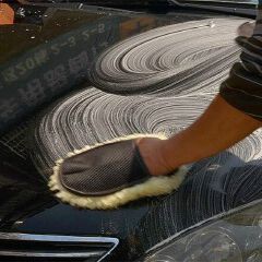 Fleece Car Cleaning Gloves Car Washing Gloves Household One-sided Cleaning Car Beauty Waxing Tools E-981