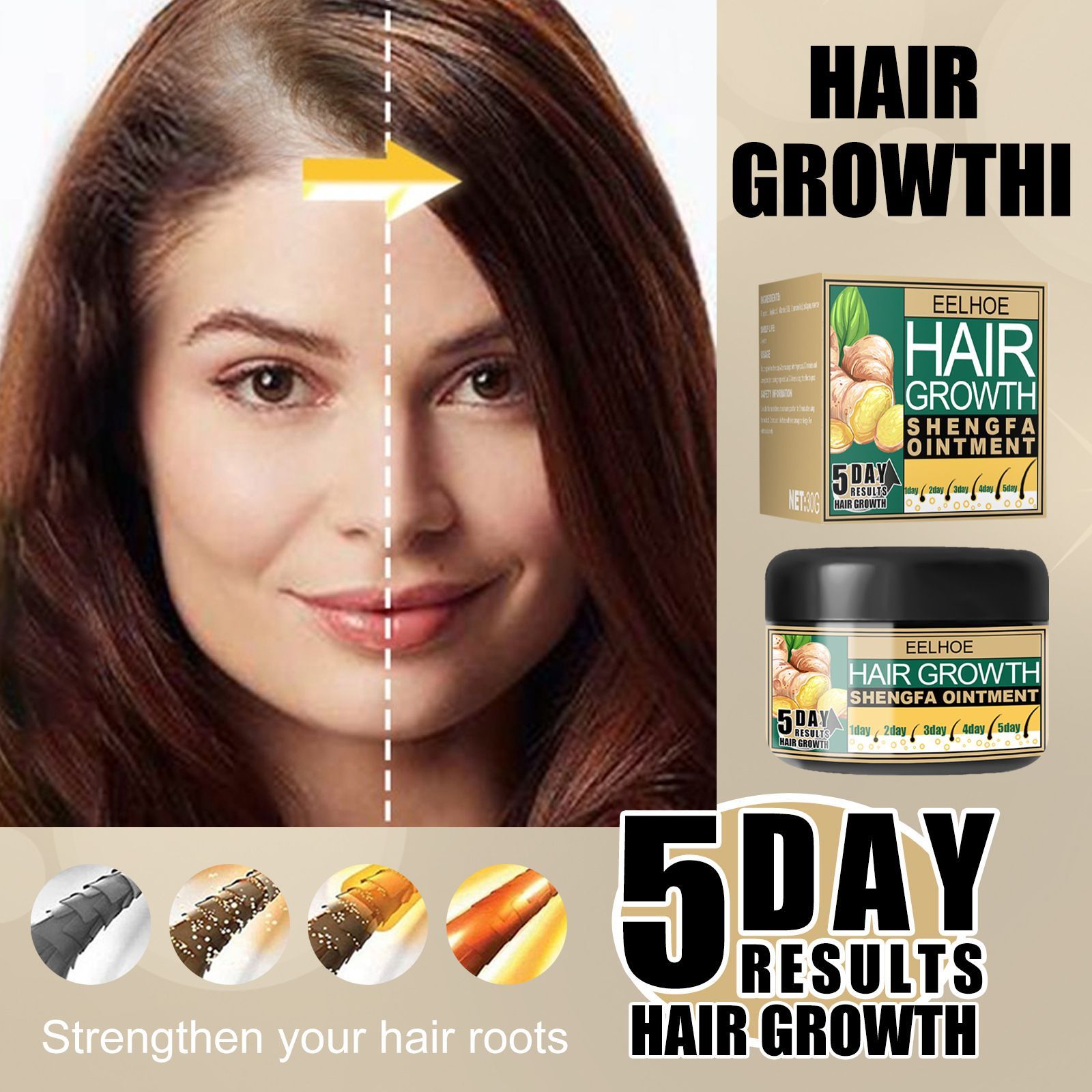 Oil Vitamin E Hair Growth Cream Moisturizing Essence Hair Scalp Loss Massage Treatment Hair Care Conditioner US Stock B2-806